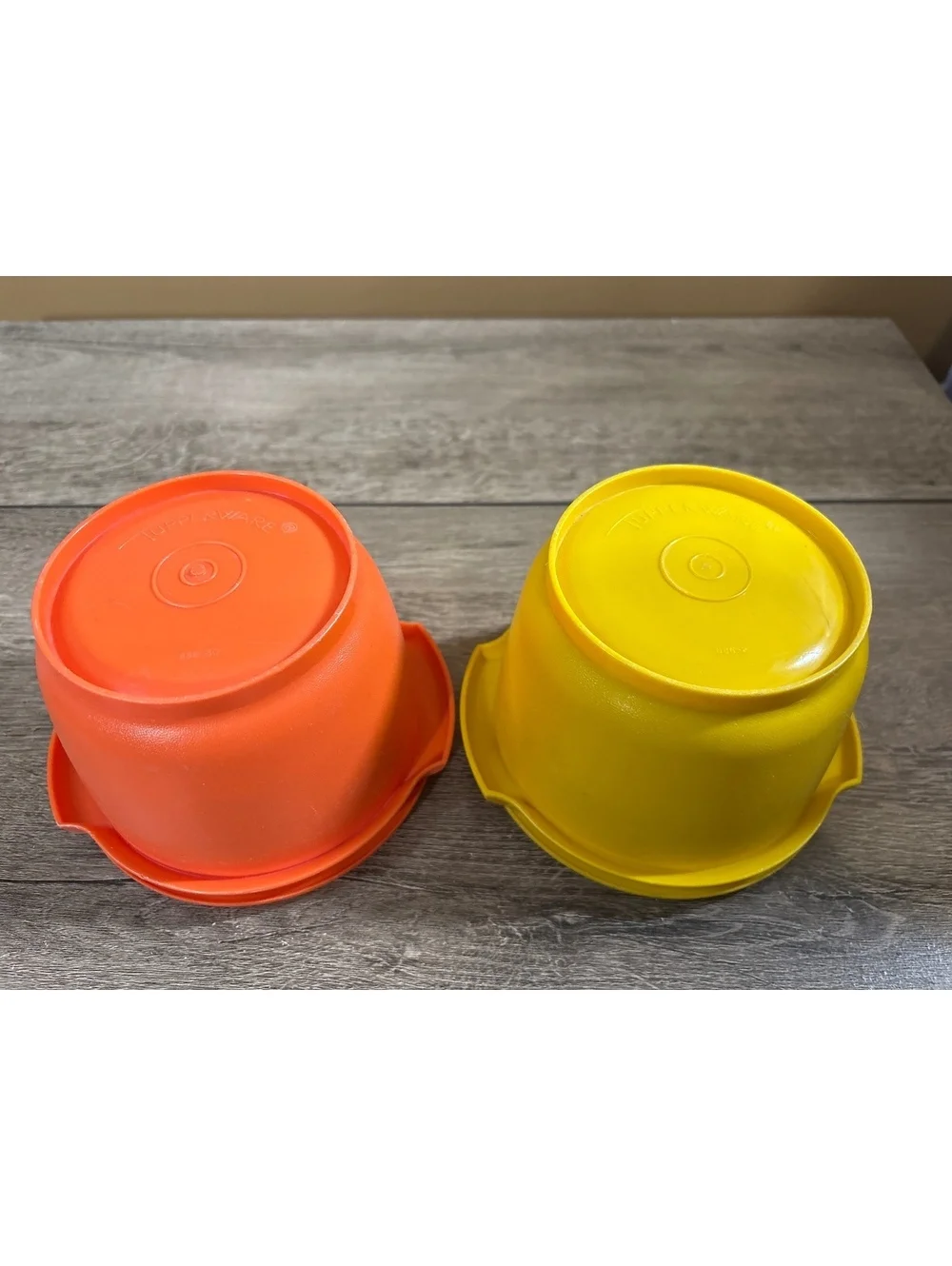 Vintage Tupperware Retro Orange and Yellow Storage Containers with Lids